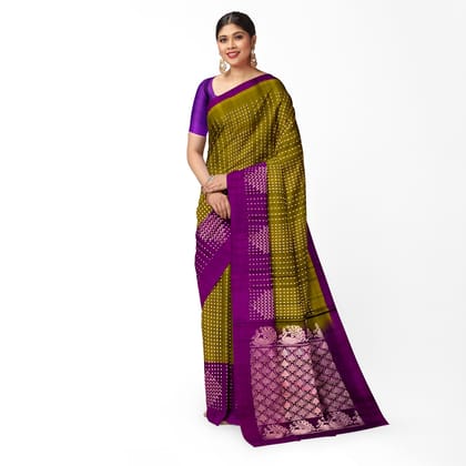 Dark Green Color Pure Kanjivaram Silk Saree