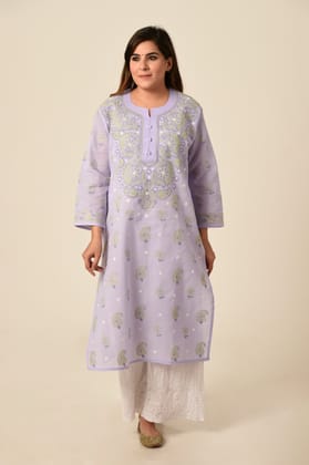 Ladies New Fashion Hand Chikankari Kurti Muave