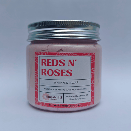 Sanskriti Ayush Reds N' Roses | Body Wash (Reds N' Roses) | Shower Cream Soap & Shaving Cream | For Men & Women| 100gms