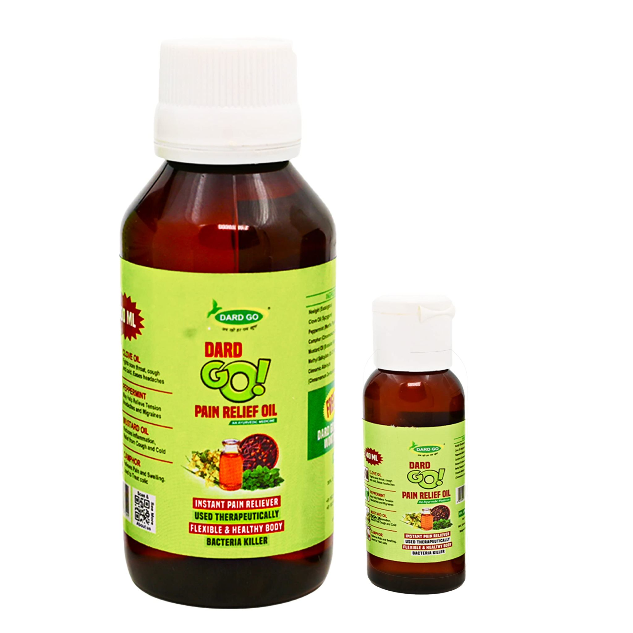 Dardgo Pain Relief Oil | Ideal for Joint Pain, Knee Pain, Neck Pain, Back Pain, Shoulder Pain, Sciatica Pain | Instant Pain Reliever | Ayurvedic & Non-Sticky, 100 ml + 20 ml (Combo Pack)