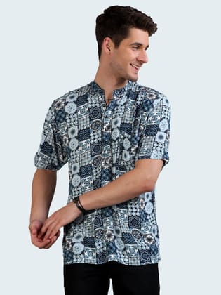 Kaleidoscope Printed Half sleeves Kurta Shirt