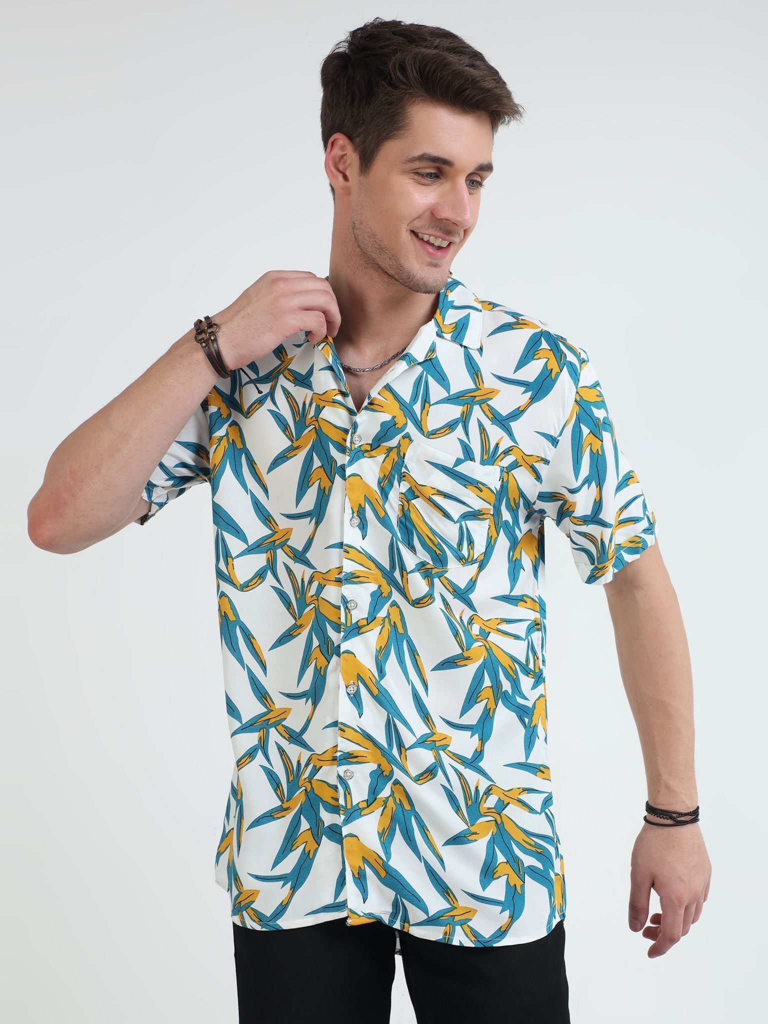 Tropicool Breeze Printed Half Sleeves Cuban Collar Shirt