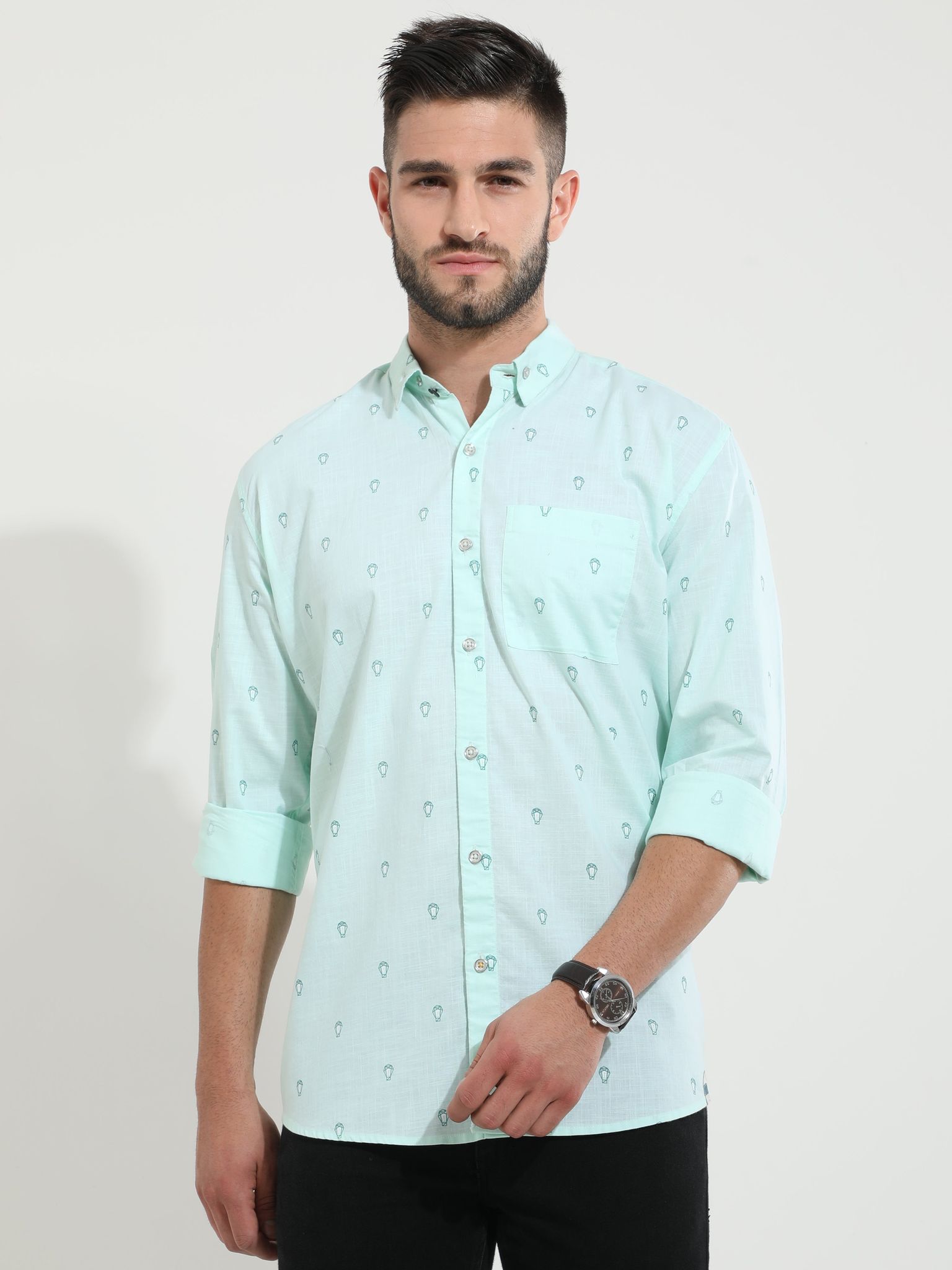 Naive Mint Linen Shirt