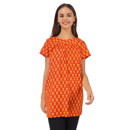 Jacobin Cuckoo Maternity Garments Orange Long Top For Women & Girl