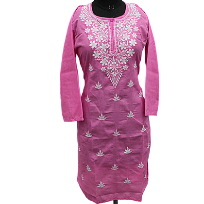 Chikankari Kurta Pink