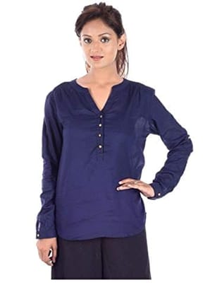 Womens Rayon Western Medium Top (Blue, XXXL) PID32126