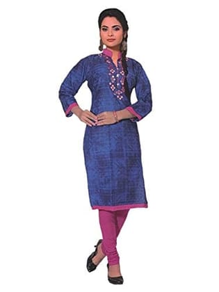 Women's Cotton Kurtis (Blue, Pink, XXL)-PID31987