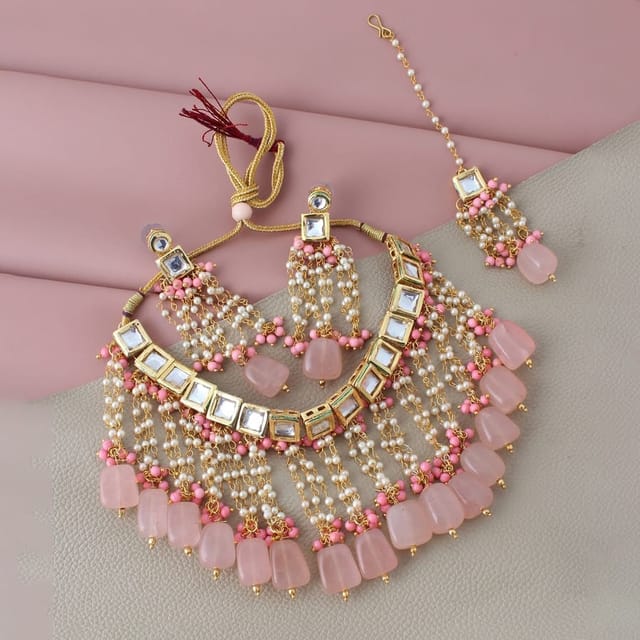 Alloy Light Pink Pearl Artificial Jhumka, 5inch(Length) at Rs 355/pair in  Durg