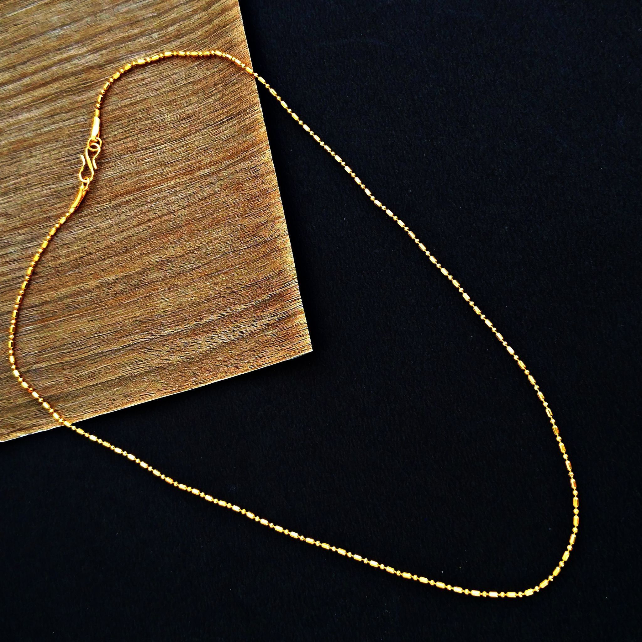 Lucky Jewellery Designer Gold Plated Long Chain Necklace for Men & Women (38-A3C-2760-G22)