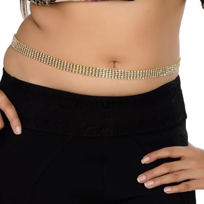 Lucky Jewellery Designer White Color Alloy Waist Belt For Women & Girls