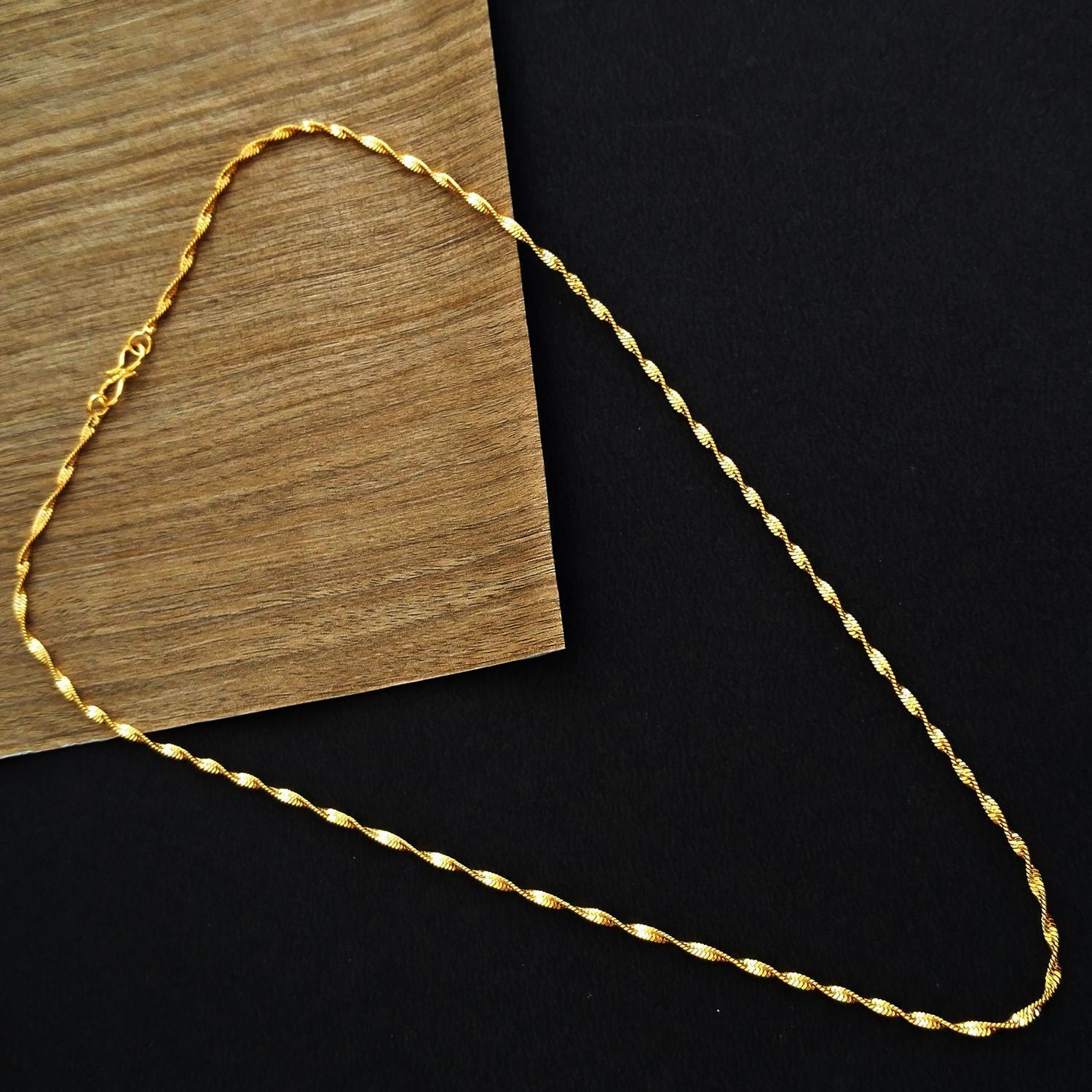 Lucky Jewellery Designer Gold Plated Chain Necklace for Men & Women (47-A3C-1937-G22)