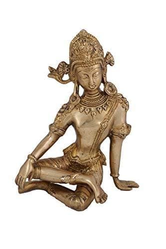 Arihant Craft� Ethnic Decor Devraj Inder Idol Hand Work Showpiece � 24 cm (Brass, Gold)