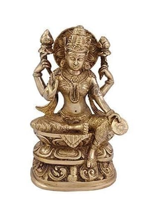 Arihant Craft� Hindu Goddess Lakshmi Idol Hand Work Showpiece � 20.5 cm (Brass, Gold)