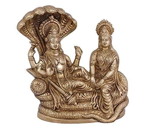 Arihant Craft� Hindu God Lakshmi Narayan Idol Hand Made Showpiece � 22 cm (Brass, Gold)
