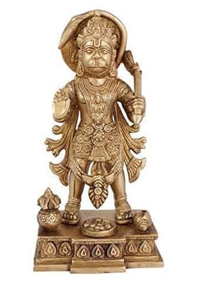 Arihant Craft� Hindu God Hanuman Idol Hand Work Showpiece � 25 cm (Brass, Gold)