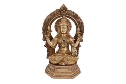 Arihant Craft� Hindu Goddess Lakshmi Idol Hand Work Showpiece � 24.5 cm (Brass, Gold)