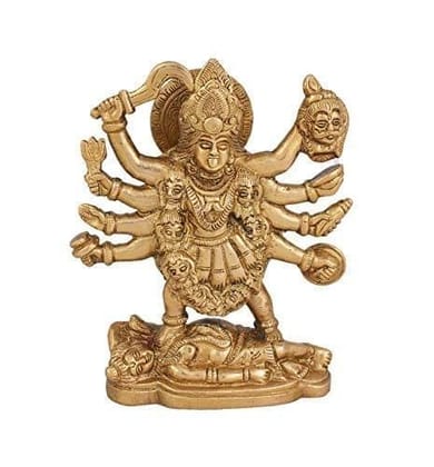 Arihant Craft� Hindu Goddess Durga Idol Hand Work Showpiece � 17 cm (Brass, Gold)