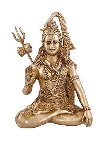 Arihant Craft� Hindu God Shiva Idol Hand Work Showpiece � 29.5 cm (Brass, Gold)