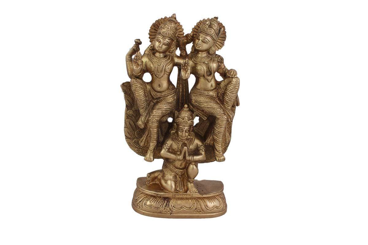 Arihant Craft� Hindu God Lakshmi Narayan Idol Hand Made Showpiece � 21.5 cm (Brass, Gold)