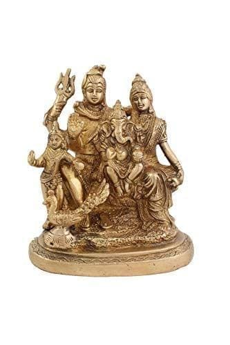 Arihant Craft� Hindu God Shiva Parivar Idol Hand Work Showpiece � 15 cm (Brass, Gold)