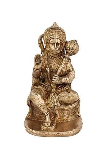 Arihant Craft� Hindu God Hanuman Idol Hand Work Showpiece � 20 cm (Brass, Gold)
