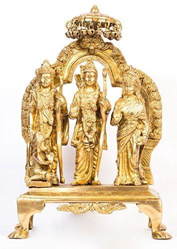 Arihant Craft� Ram Darbar Statue Ram Sita Laxman Hanuman Idol Sculpture Hand Craft Showpiece � 36.5 cm (Brass, Gold)