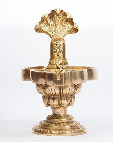 Arihant Craft� Hindu God Shivling Idol Lingum Statue Sculpture Hand Work Showpiece � 23 cm (Brass, Gold)