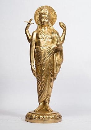 Arihant Craft� Hindu God Dhanvantari Ayurveda Statue Sculpture Hand Made Showpiece � 32 cm (Brass, Gold)