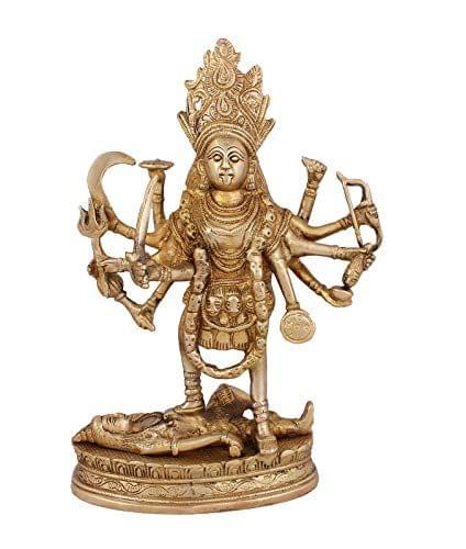 Arihant Craft� Hindu Goddess Durga Idol Hand Work Showpiece � 29 cm (Brass, Gold)