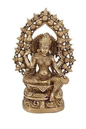 Arihant Craft� Hindu Goddess Lakshmi Idol Hand Work Showpiece � 27 cm (Brass, Gold)