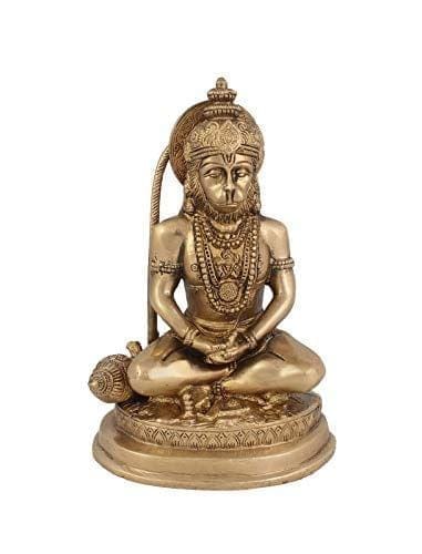 Arihant Craft� Hindu God Hanuman Idol Hand Work Showpiece � 19 cm (Brass, Gold)