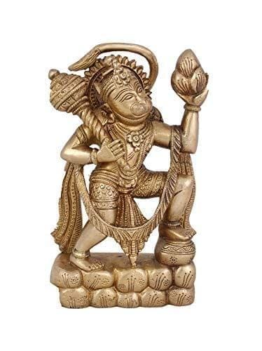 Arihant Craft� Hindu God Hanuman Idol Hand Work Showpiece � 21.5 cm (Brass, Gold)