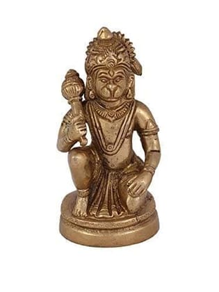 Arihant Craft� Hindu God Hanuman Idol Hand Work Showpiece � 13 cm (Brass, Gold)