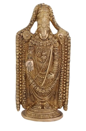 Arihant Craft� Ethnic Decor Lord Balaji Idol Hand Work � 24.8 cm (Brass, Gold)