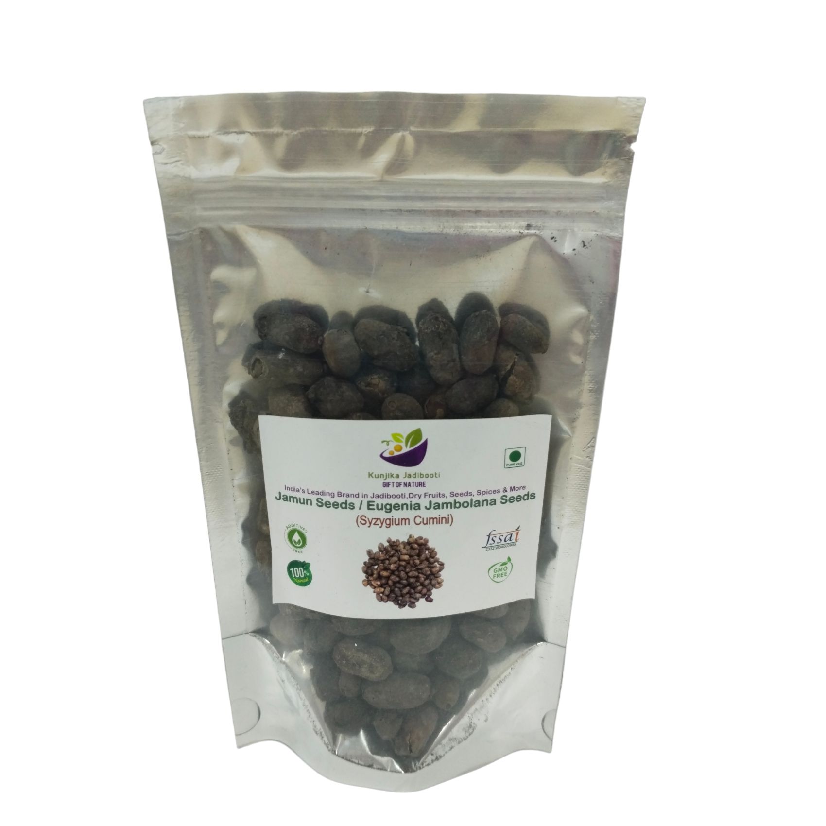 Kunjika Jadibooti Jamun Guthli - Syzygium Cumini - Eugenia Jambolana Seeds - Indian Blackberry Seeds - 100 gm