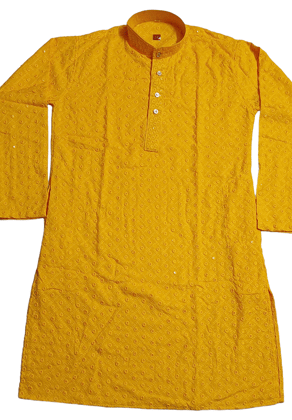 MCH Men Sequence Yellow Kurta