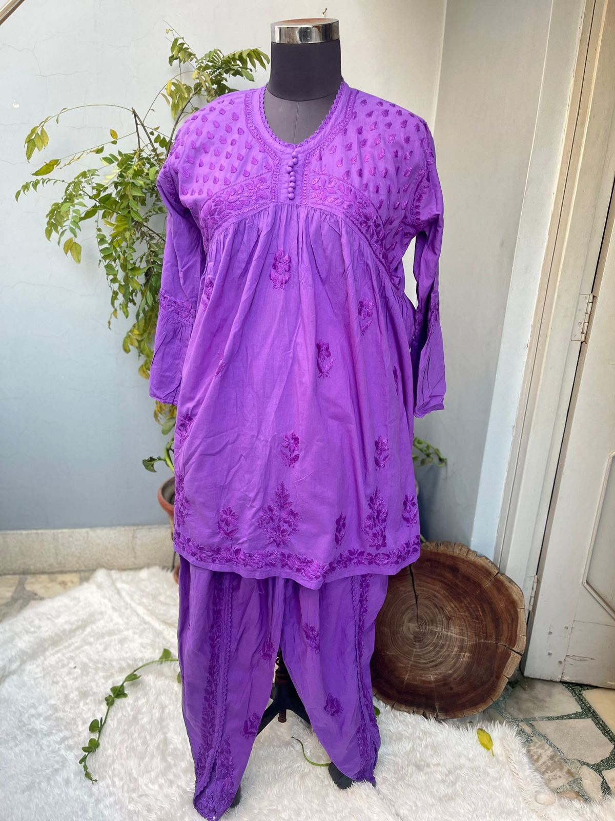 Chikan kari phulkari Patiala salwar kurta set