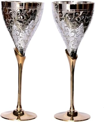 Umar Handicrafts/Plated Brass Wine Glass.