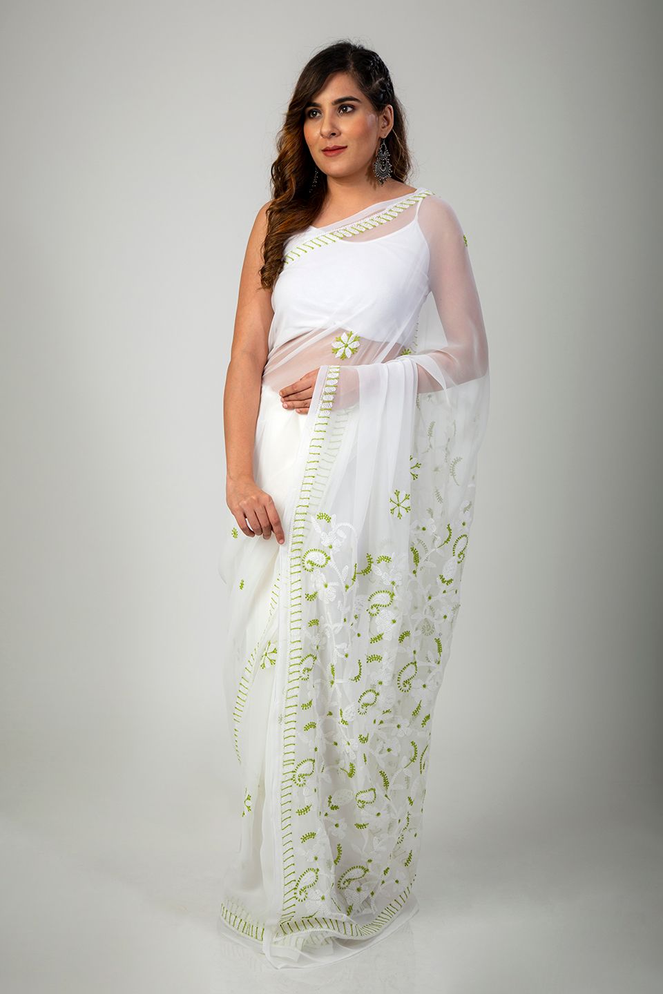 Ladies New Fashion Hand Chikankari Saree