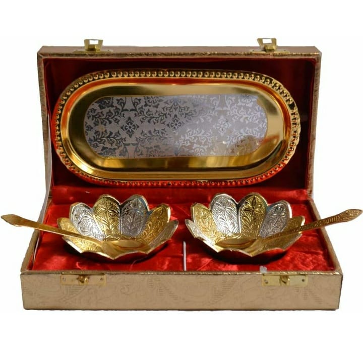 AYERAA HANDICRAFTS / BRASS BOWL WITH SPOON SET