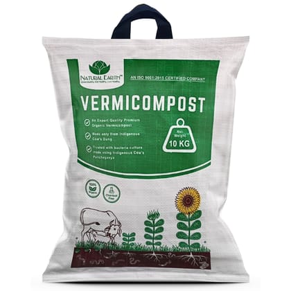 NATURAL EARTH™ 10 KG Pure & Premium Organic Vermicompost Fertilizer - Suitable for All Types of Plants