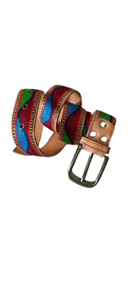Ganpati Enterprise Men's Multicolour Semi Formal Webbing Leather Belt