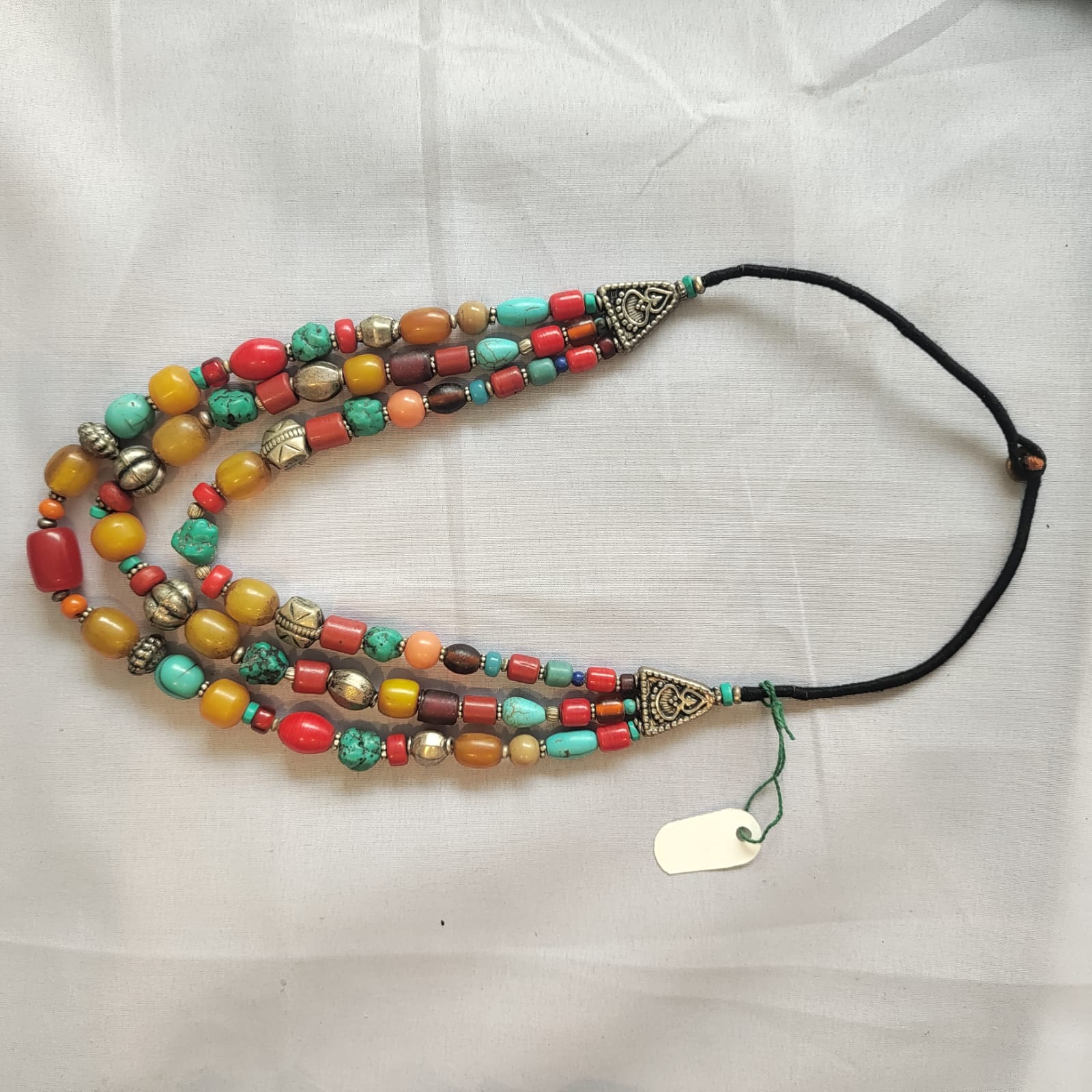 Multi Beaded Necklace Set With Earrings And Mangtika - SenseOfSelf