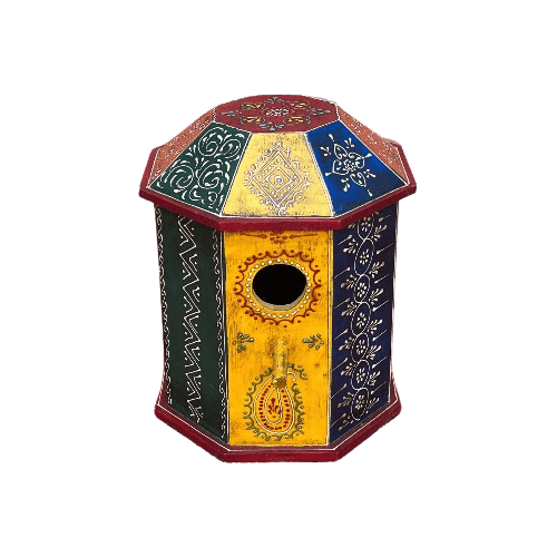 Handicraft Wooden Bird House | Home Living Bird Stands