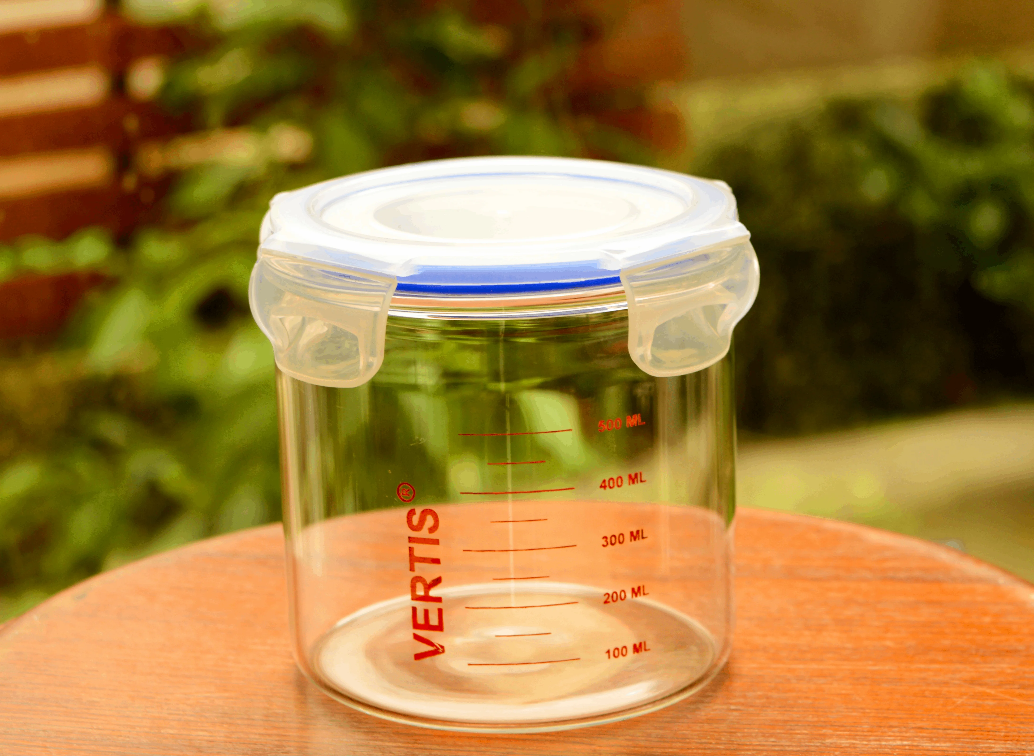 VERTIS Airtight Storage Jars Canisters Quad Lock Clear 500 mL