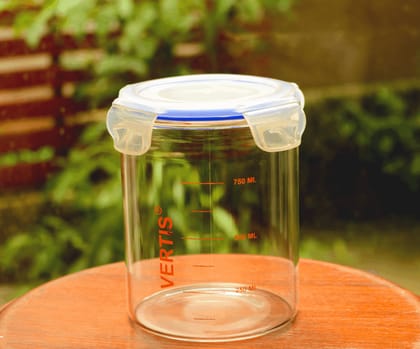 VERTIS Airtight Storage Jars Canisters Quad Lock Clear 750 mL