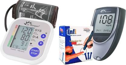 Dr. Morepen Healthcare Combo OF Dr Morepen Bp02 , Glucometer And Infi Lancets Pack Only Bp02 Bp Monitor  (Multicolor)