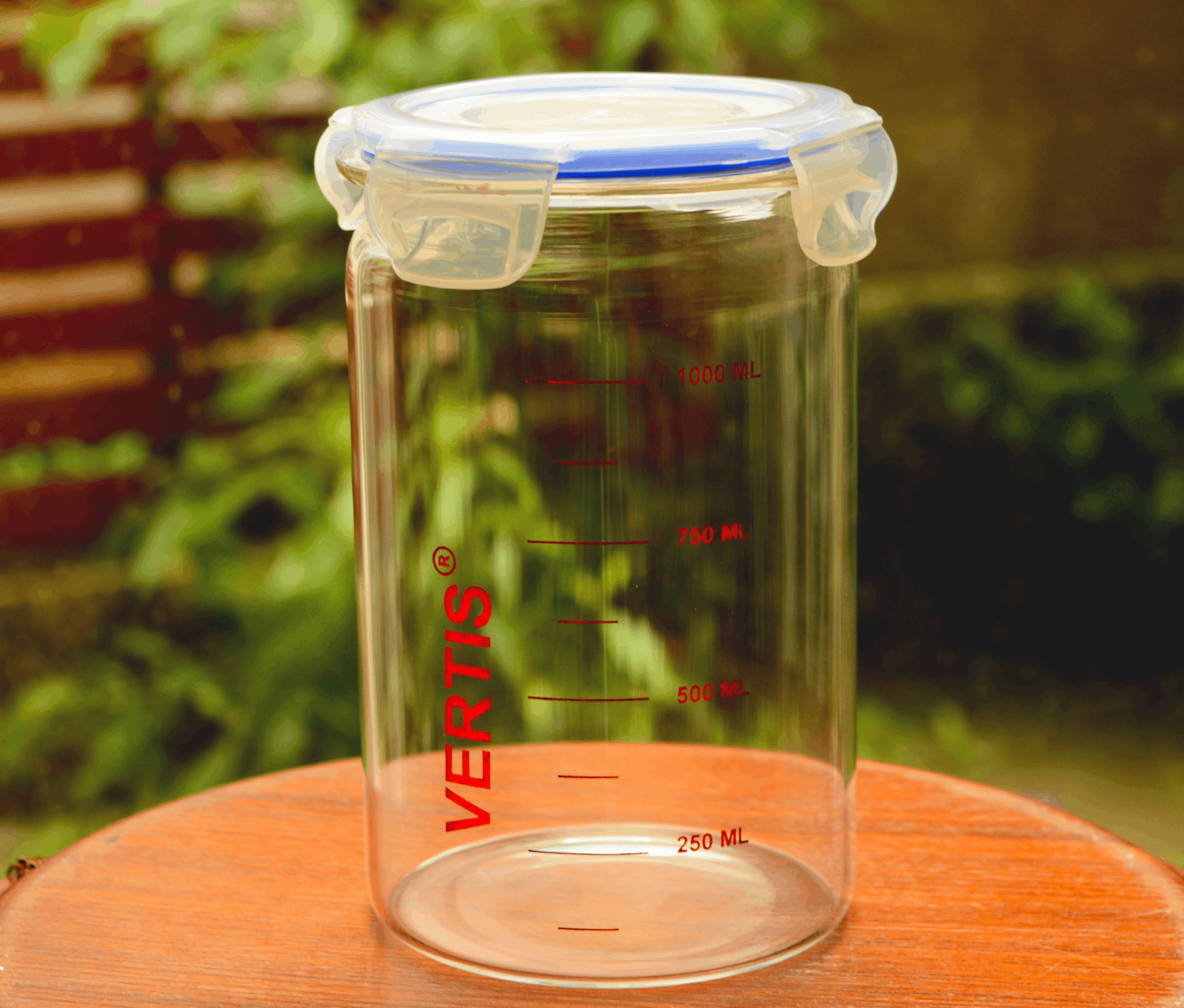 VERTIS Airtight Storage Jars Canisters Quad Lock Clear 1000 mL