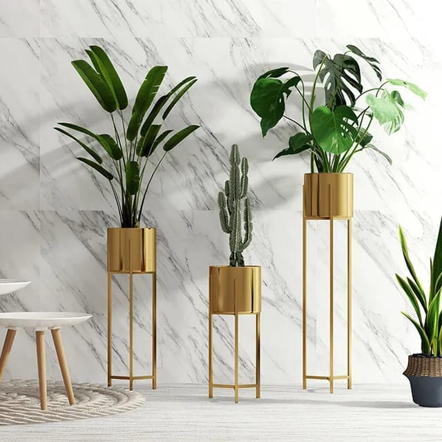 Modern Iron Plant Stand Without Planter, Flower Pot Living Room Decor (17 x  17 x 70 cm) (Black) - Shop Eco-friendly Luxury Items!