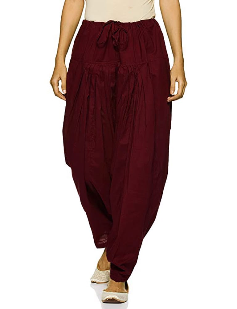 IndiaCarvan Women's Cotton Solid Patiala Salwar Pants